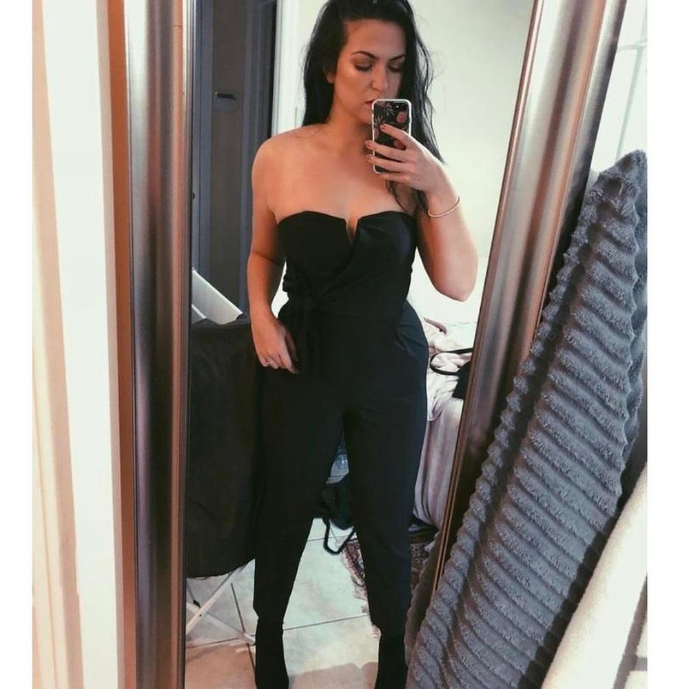Black Strapless Jumpsuit